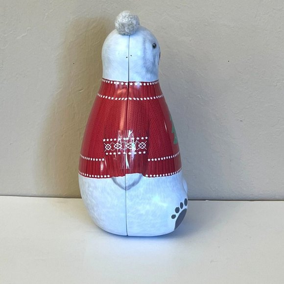 The Silver Crane Christmas Polar Bear Shaped Tin Canister Collectable Gift Packa - Picture 2 of 13
